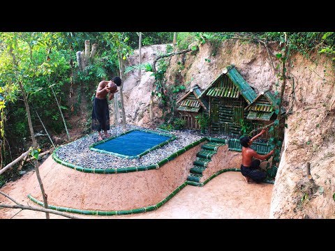 Build Most Secret House Underground The Cliff And Beautiful Swiming pool