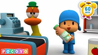 Pocoyo buys food at the Supermarket! Explore different Jobs! | Pocoyo English | Cartoons