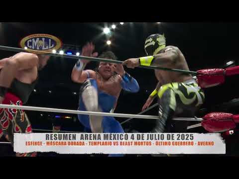 CMLL - ESFINGE-MÁSCARA DORADA-TEMPLARIO VS BEAST MORTOS-ÚLTI...