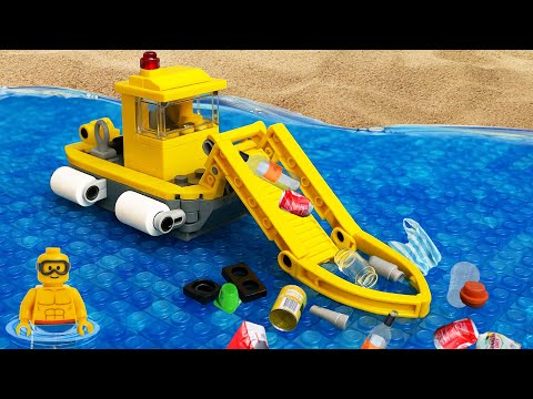 Amazing LEGO Robot Boat Cleans Up a Dirty Beach!