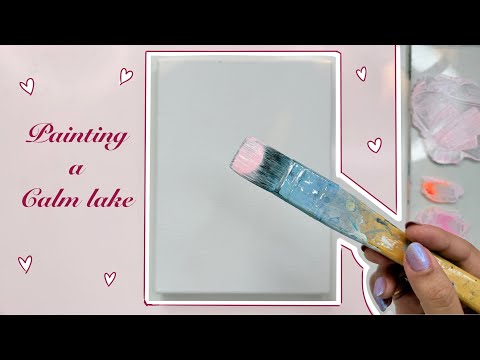 Calm lake painting/sunset painting/acrylic painting tutorial/acrylic painting tutorial for beginners
