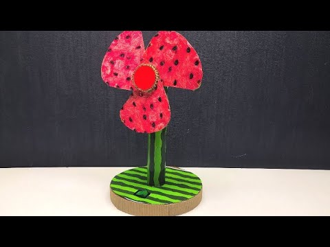 How to make a fan out of cardboard Electric Table Fan of cardboard
