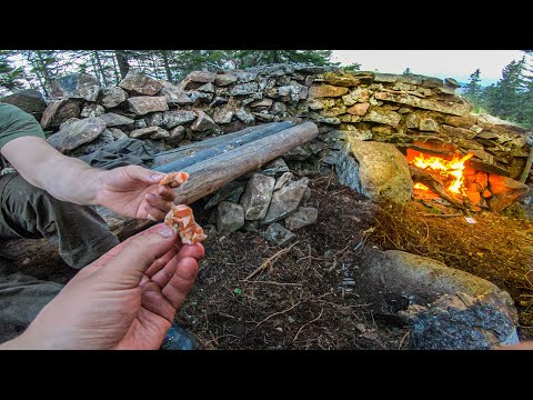 BUILDING A STONE HOUSE to SURVIVE in THE WILD MOUNTAINS - Voiceover ENG