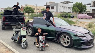 Rx8 vs Drifter Bike vs Electric scooter vs Jac Dala Tug of War!