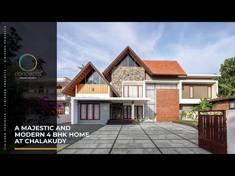 A Majestic and Modern 4 BHK Home at Chittilappilly | Concepts Design Studio