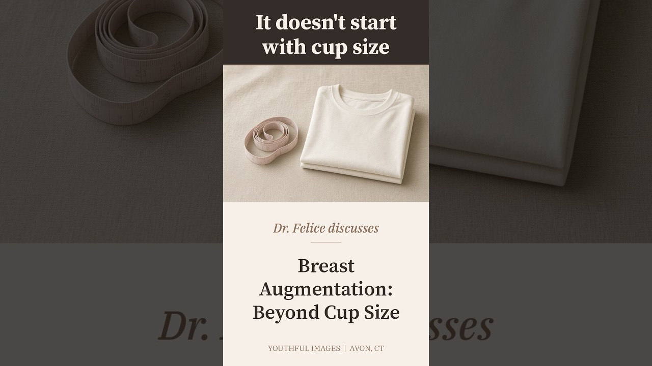 Breast augmentation topic with measuring tape and shirt.