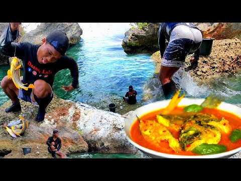 Ternyata Banyak Ikan-Ikan Pada ngumpet Diantara karang Terjal Ini | Mancing, Masak & Makan.