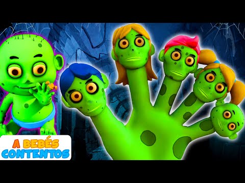 A Bebés Contentos | Familia Dedo con Zombies | Canciones Infantiles Divertidas