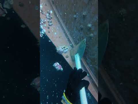 Amazing vídeo to scrape Bilge Keel. #dive #workhard #mergulho #ship #satisfyingvideo #asmr #buceo