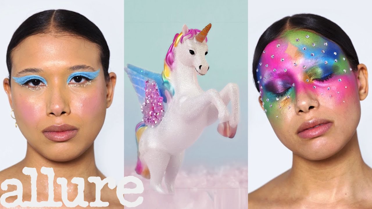 3 Makeup Artists Turn a Model Into a Unicorn Triple Take Allure