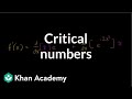 Critical Numbers and Derivatives