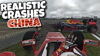 REALISTIC F1 CRASHES CHINESE GP!