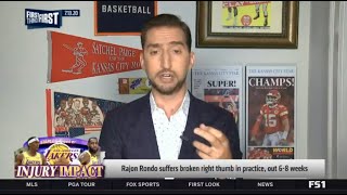 Nick Wright REPORT Rajon Rondo suffers broken right thumb in practice, out 6-8 weeks