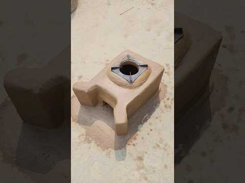 Big sizing mitti ka chulha || How to make clay wood stove || Traditional village life #shorts
