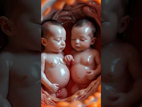 Hugging Twins baby inside the womb playing #shorts #twins #twinsbaby #baby #viral