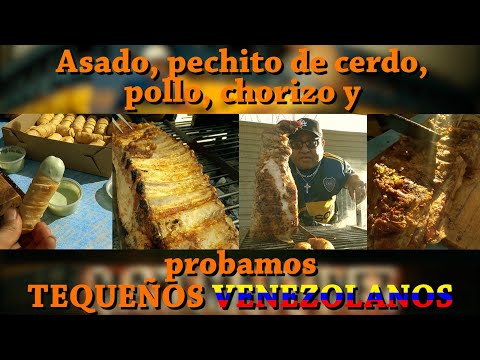 tira de asado, pechito de cerdo, pollo y chori a la parrilla mí #receta 😋