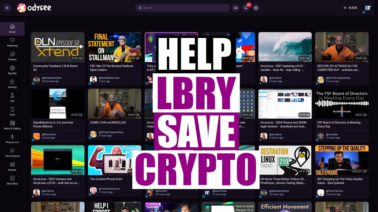 The SEC Sues LBRY. Also, Follow Me On Odysee! DistroTube