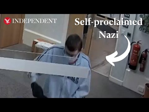 Moment receptionist disarms self-proclaimed Nazi carrying six-inch knife