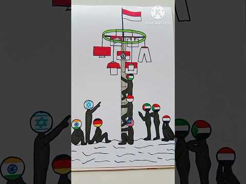 Bendera Yaman 🇾🇪🇾🇪 ikut lomba panjat pinang Indonesia🇮🇩 😘 DIRGAHAYU RI 79