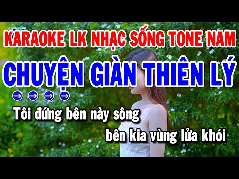 Karaoke Liên Khúc Nhạc Sống Mới Beat Dễ Hát Tone Nam | Chuyện Giàn Thiên Lý – Tàu Đêm Năm Cũ