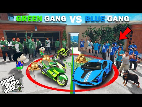 Shinchan Green Gang VS Franklin Blue Gang Ultimate Red Circle Challenge In GTA 5!