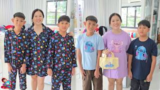 น้องบีม แกะกล่อง Disney ชุดนอน เสื้อยืด พาวเวอร์แบงค์ Stitch