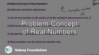 Problem-Concept of Real Numbers