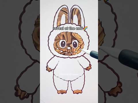 Labubu RANDOM Color Challenge…🌈🎨 (Cute or Fail?) #shorts #labubu #drawing #artchallenge