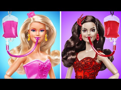 BARBIE Doll Needs a VAMPIRE Makeover! 🖤 Shocking Beauty Hacks