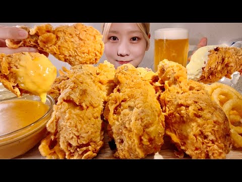 ASMR Fried Chicken【Mukbang/ Eating Sounds】【English subtitles】