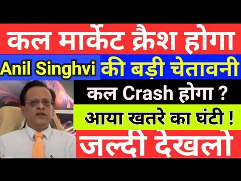 Tomorrow market strategy , stock market crash , tomorrow Nifty strategy , Anil Singhvi tomorrow