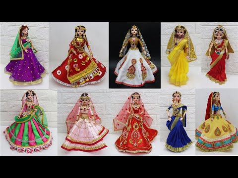 10 South indian bridal dress and Jewellery, Doll decoration with clothes