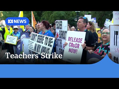 YouTube video thumbnail: Over 50,000 Queensland Teachers Strike Over pay and Conditions
