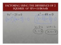 Factoring Using the Difference of Squares in Algebra 2