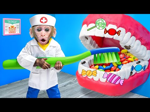 KiKi Monkey pretend play Doctor Check Up for Baby Have a Toothache in Hospital | KUDO ANIMAL KIKI