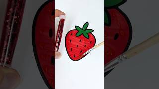 ✨⏪🍓 Glitter Reverse Play #glitter #glitterart #colorfulcreativekids #fruit #strawberry #red #color