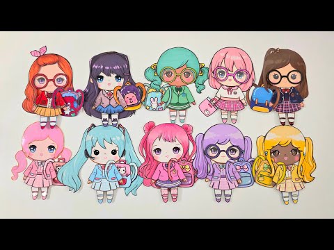 귀여운 스쿨룩 다 모여라! 종이구관 인형 #schooluniform #diy #paperdolls