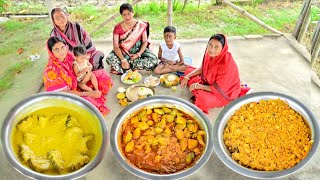 1.5 kg ওজনের ইলিশ মাছের সরষে ইলিশ, পটল চিংড়ি আর বাঁধাকপির ঘন্ট রান্না করে সাধ খাওয়ালাম