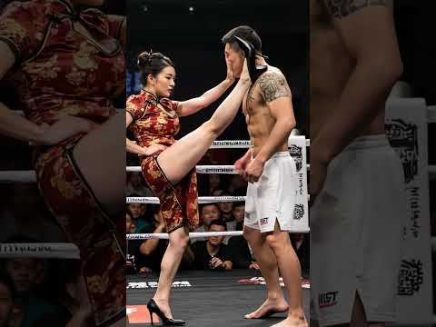 When a kung fu girl is very angry, the man opposite will suffer!! #kungfu #fight #boxing #ai