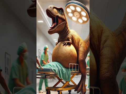 A pregnant dinosaur gives birth to a hospital #shorts #pregnancy #dinosaur #funny #animals #comedy🦖