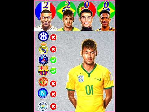 Ronaldo 🇵🇹 VS Neymar Jr 🇧🇷 Vs MBappe 🇫🇷 Vs Vincious JR 🇧🇷 Club Comparison!😱🔥#ronaldo #football