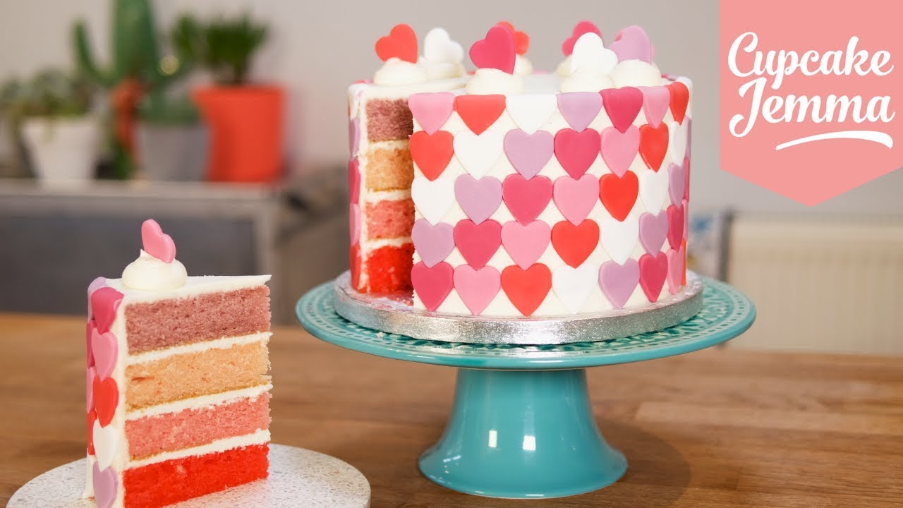 Valentine's Day OMBR Heart Cake Cupcake Jemma