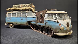 MEGA VW T1 Bus Umbau scale 1:24 / VW T1 Bus Conversion to tracked vehicle