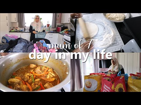 cooking, groceries, meal prep & laundry, day in my life (mum of 7)