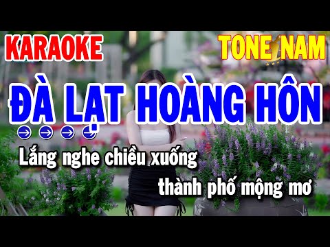 Karaoke Đà Lạt Hoàng Hôn Tone Nam | Nhạc Sống Trữ Tình Dễ Hát | Karaoke Thanh Hải