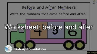Worksheet: before and after