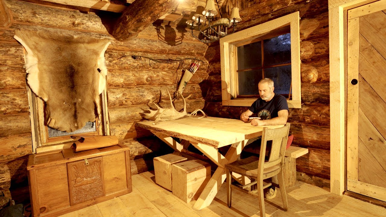 Making a Rustic Wood Table for My Off Grid Log Cabin Cabin Life Again, Finally!