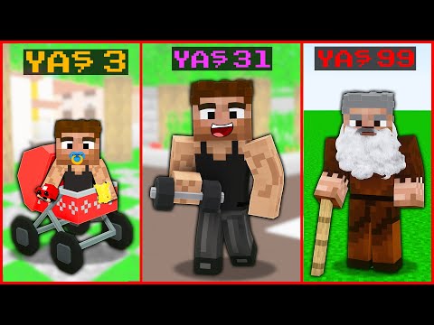 BEBEKLİKTEN YAŞLILIĞA ALİNİN HAYATI! 😱 - Minecraft ZENGİN FAKİR HAYATI