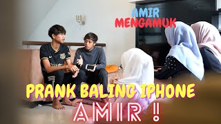 BALING IPHONE AMIR SAMPAI ROSAK ! - PRANK AMIR MENANGIS !