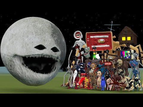 NEW THE MOON WAKES UP VS ALL TREVOR HENDERSON CREATURES AND OTHER in Garry's Mod!